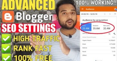 Advanced Blogger SEO Settings 2020 - Get Free Unlimited Traffic from Google | SEO Tips & Tricks 2020