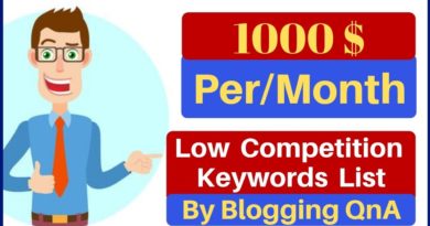 Earn 1000$Dollar/Month From Blogging | 7+ Blog Ideas With Low Competition Keywords List For Free