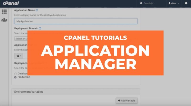 cPanel Tutorials - Application Manager